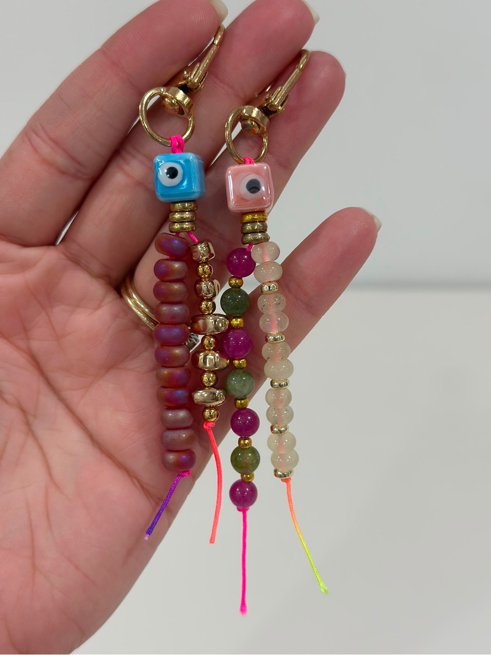 Beaded Evil Eye Keychain Charm - Bag Charm - Stanley Charms